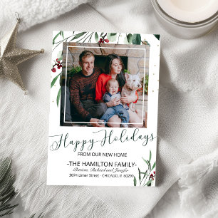 Happy Holidays New Home Moving Announcement Photo