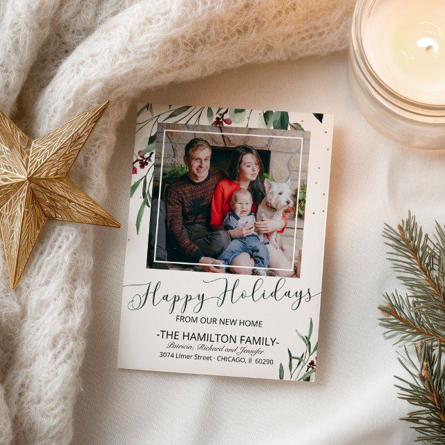 Happy Holidays New Home Moving Announcement Photo (Creator Uploaded)