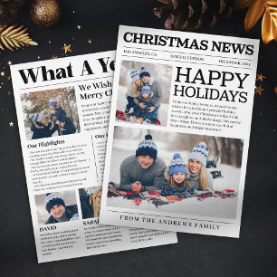 Happy Holidays Newspaper What a Year Christmas Holiday Card
