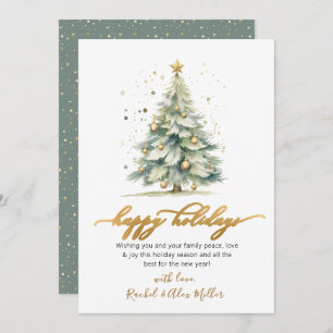 Happy Holidays Non Photo Christmas Tree Cards