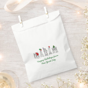 Happy Holidays NYC New York City Christmas Favour Bag