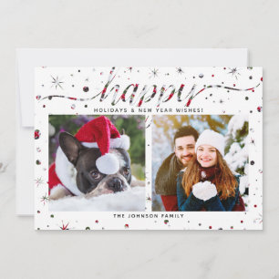 HAPPY Holidays or Hanukkah   Colour Matching Text Holiday Card