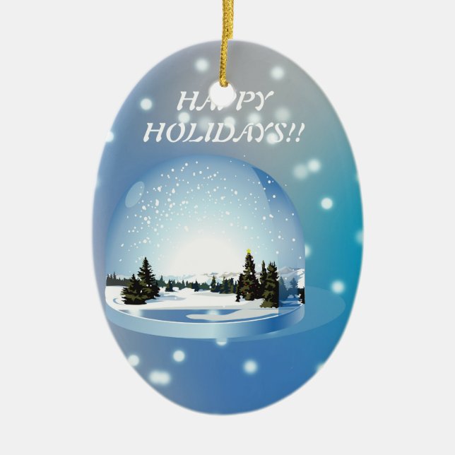 Happy Holidays Ornament! Ceramic Tree Decoration (Front)