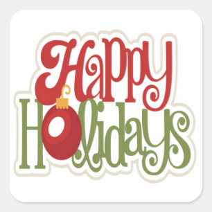 Happy Holidays Ornament Square Sticker