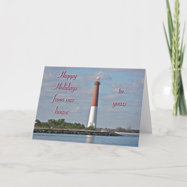 Happy Holidays Our House to Yours Old Barney Holiday Card (Front)