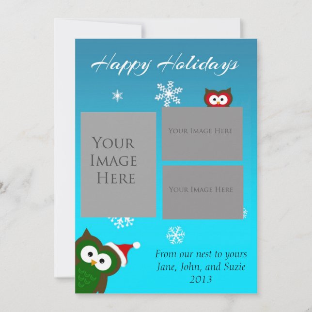 Happy Holidays Owl Card (Front)