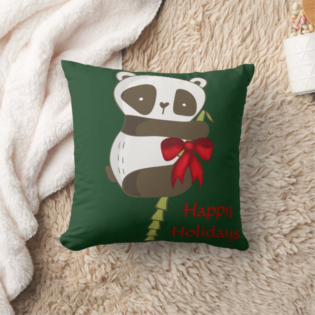 Happy Holidays Panda Cushion (Blanket)