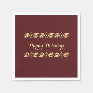 Happy Holidays Paper Napkins by RoseWrites