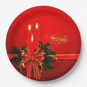 Happy Holidays Paper Plate