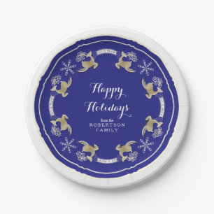Happy Holidays Party Let it Snow Leaping Reindeer Paper Plate