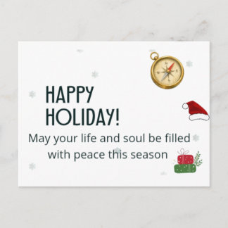 Happy Holidays Peace In Life And Soul Greeting Car Holiday Postcard