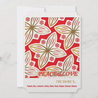 HAPPY HOLIDAYS | Peace&Love | Poinsettia | Holiday Card