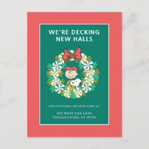 Happy Holidays   Peppermint Candy Wreath Holiday Postcard