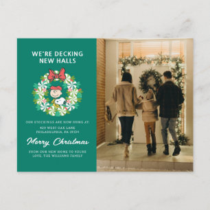 Happy Holidays   Peppermint Candy Wreath Holiday Postcard