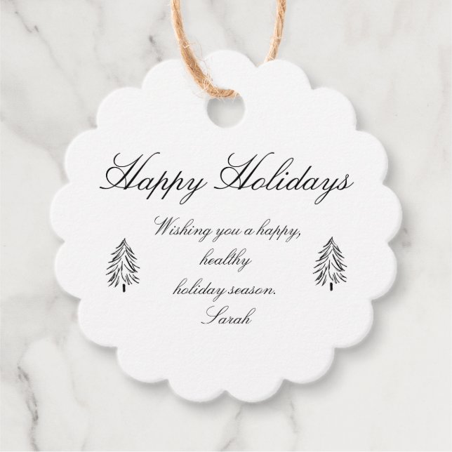 Happy Holidays Personalised Gift Tag (Front)