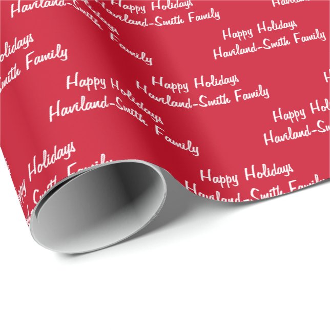 Happy Holidays Personalised Gift Wrap HAMbyWG (Roll Corner)