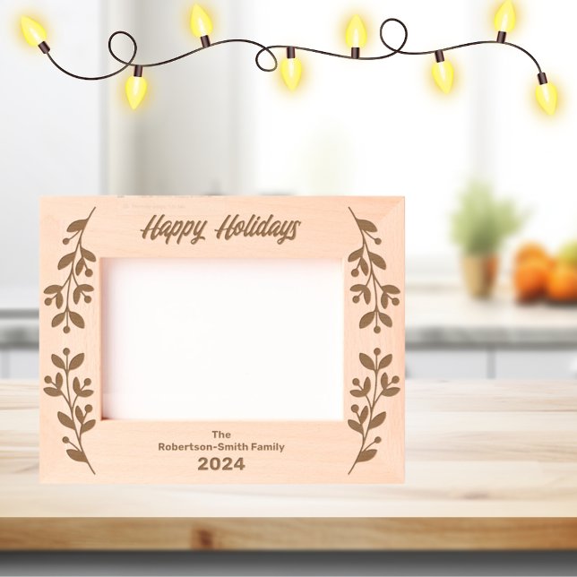 Happy Holidays Personalised Laser  Etched Frames (Creator Uploaded)