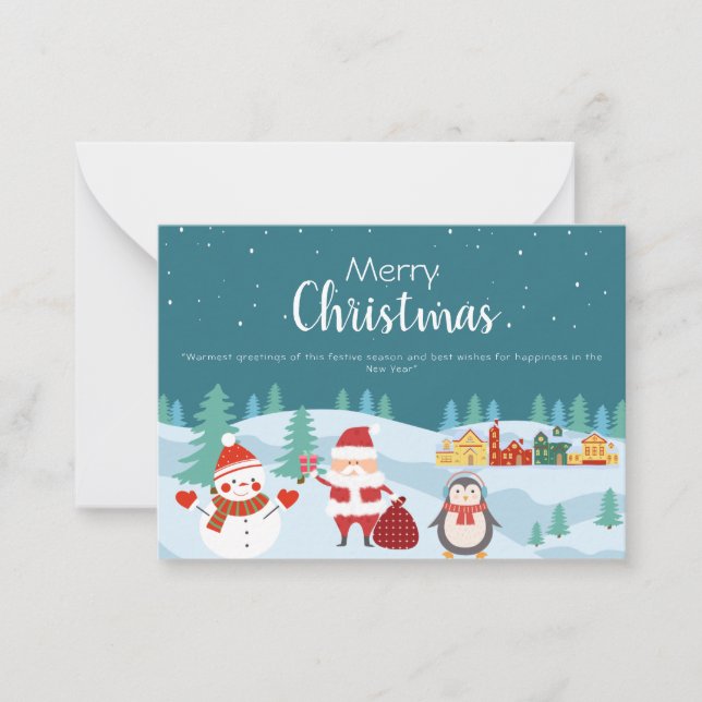 Happy Holidays Personalised Modern Christmas Card (Front)
