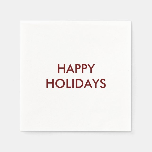 Happy Holidays Personalised Napkin (Front)