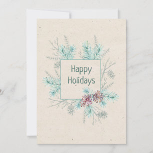 Happy Holidays Personalised Sentiment & Signature Holiday Card