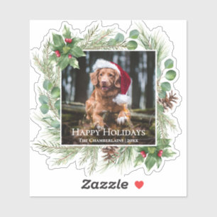 Happy Holidays Pet Photo Wreath