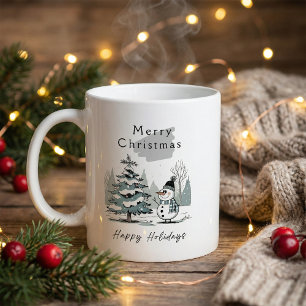 Happy holidays photo christmas coffee mugs