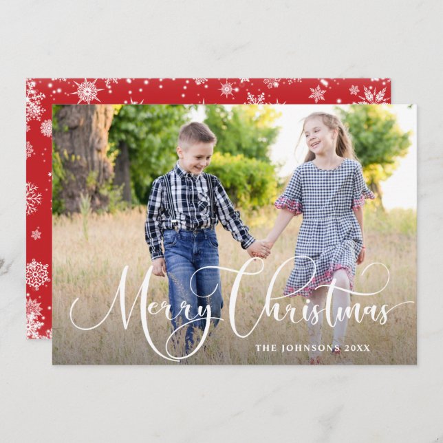 Happy Holidays PHOTO Christmas Greeting Holiday Card (Front/Back)