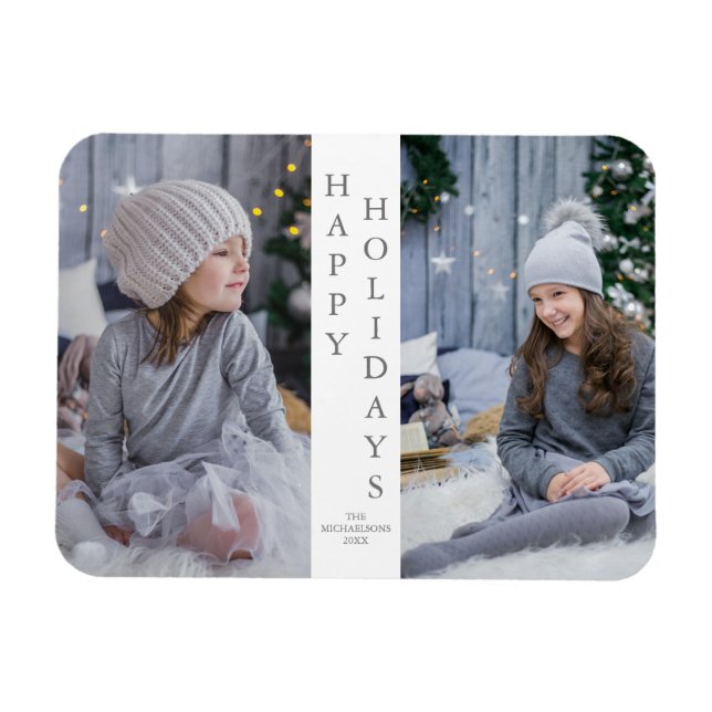Happy Holidays Photo Christmas Magnet (Horizontal)
