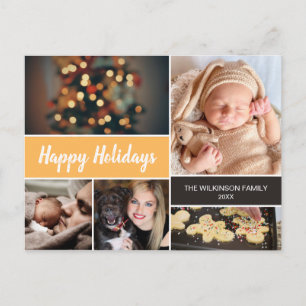 Happy Holidays Photo Christmas Mustard Holiday Postcard