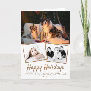 Happy Holidays Photo Collage 3 Photo Holiday Card