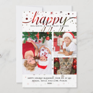HAPPY Holidays Photo Colour Matching Typography Holiday Card