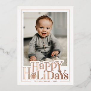 Happy Holidays Photo Foil Holiday Card