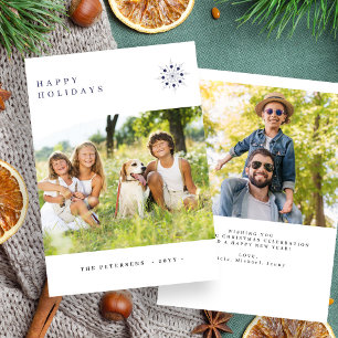 Happy Holidays photo minimalist modern typography  Holiday Card