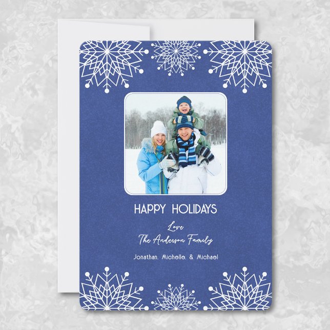 Happy Holidays Photo Snowflake Holiday Card (Creator Uploaded)