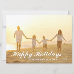 Happy Holidays Photo w/Red Chevron - 6x8 Card
