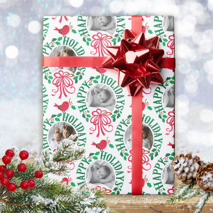 Happy Holidays Photo Wrapping Paper