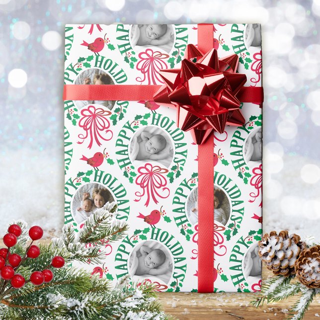 Happy Holidays Photo Wrapping Paper (Creator Uploaded)