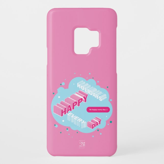 Happy Holidays, Pink Case-Mate Samsung Galaxy Case (Back)