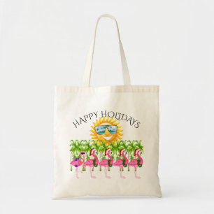 Happy Holidays Pink Flamingo Tote #holidayZ Bag