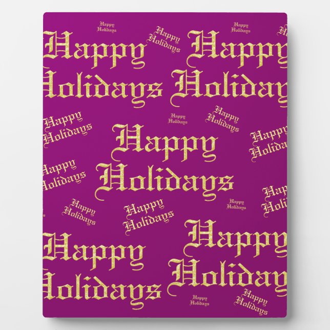 happy holidays plaque (Front)