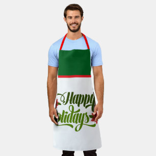 Happy Holidays Poinsettia Apron