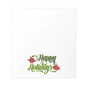 Happy Holidays Poinsettia Notepad
