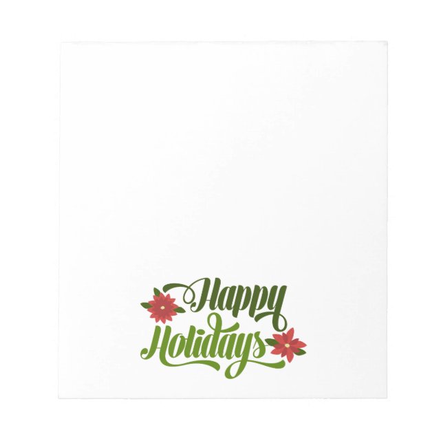 Happy Holidays Poinsettia Notepad (Front)