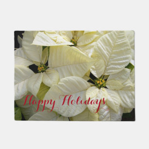 Happy Holidays Poinsettias Doormat