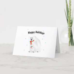 Happy Holidays Polar Bear and Cub Holiday Card