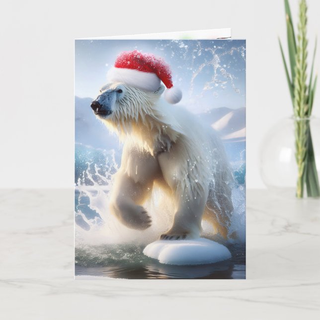 Happy Holidays Polar Bear Card (Front)
