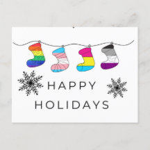 Happy Holidays Pride Postcard