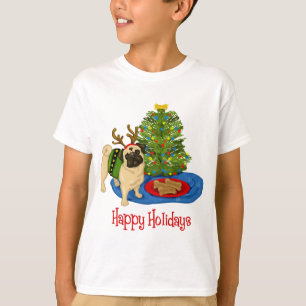 Happy Holidays Pug Tees and Sweats