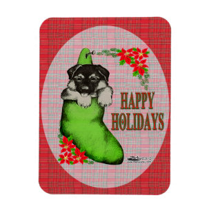 Happy Holidays Puppy Magnet