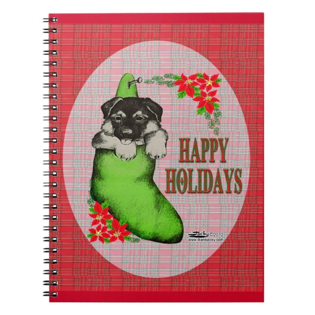 Happy Holidays Puppy Notebook (Front)